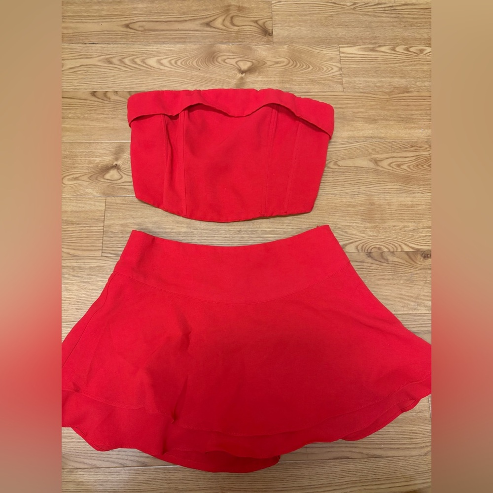 Cute Red Skirt and Top Set